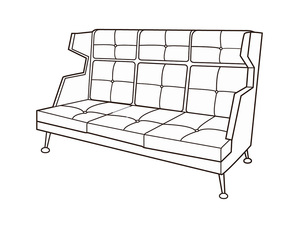 Диван 3-х местный высокий Диктатор Хром