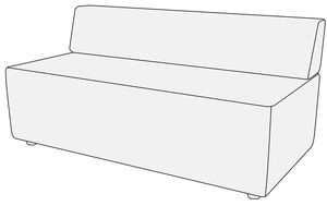 Модуль 2-х местный без подлокотников Гамма