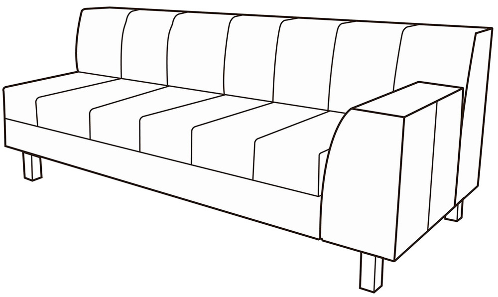 Модуль 3-местный с правым подлокотником Лима