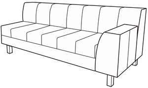 Модуль 3-местный с правым подлокотником Лима