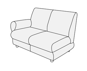 Модуль 2-местный с левым подлокотником Матрикс