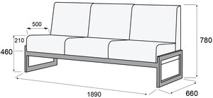 Диван 3-х местный Сигма