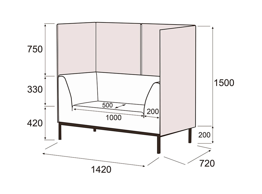Диван 2-х местный купе Ультра Купе