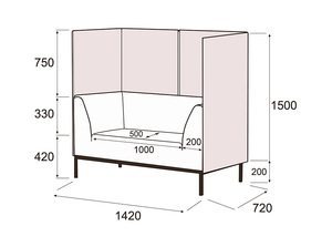 Диван 2-х местный купе Ультра Купе