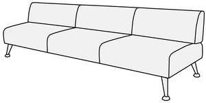 Модуль 3-х местный без подлокотников Вейт