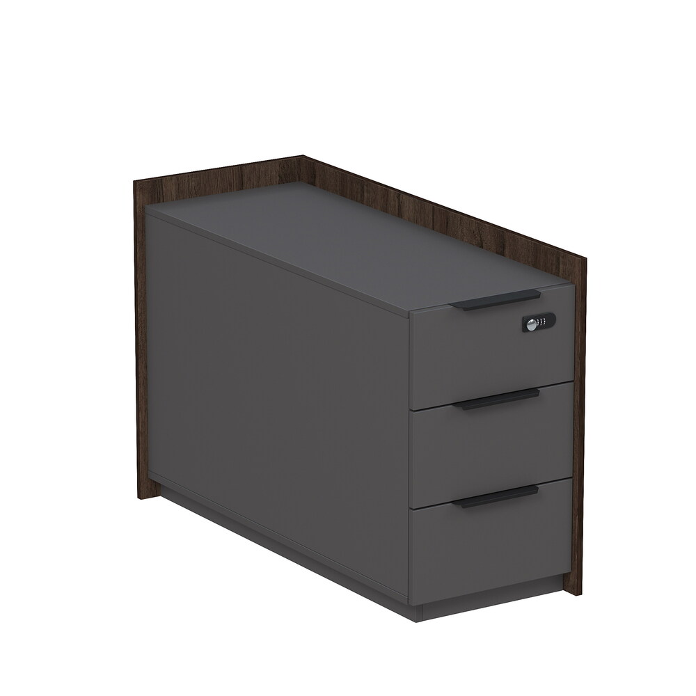 Тумба опорная, угл, с ящиками (метабокс), с код замком (универс: прав/лев)