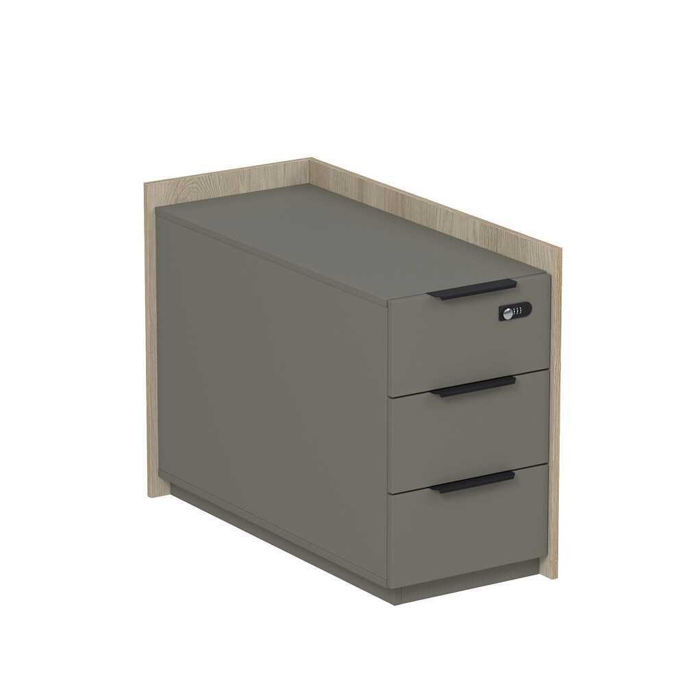 Тумба опорная, угл, с ящиками, с код замком (универс: прав/лев)