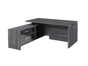 Стол руководителя с опорной тумбой (левый) (Фурнитура INOX)