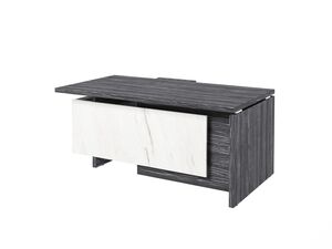 Стол руководителя с опорной тумбой (правый) (Фурнитура INOX)