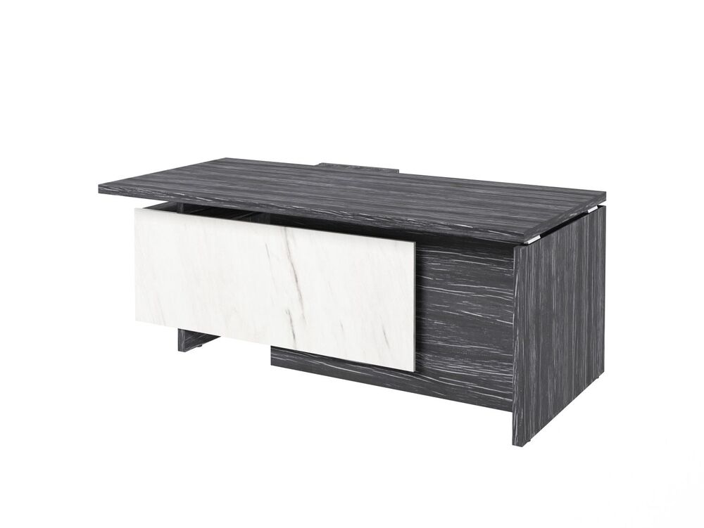 Стол руководителя с опорной тумбой (правый) (Фурнитура INOX)