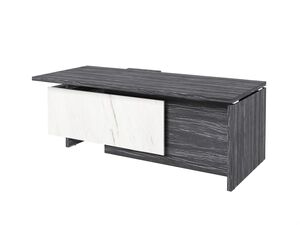 Стол руководителя с опорной тумбой (правый) (Фурнитура INOX)