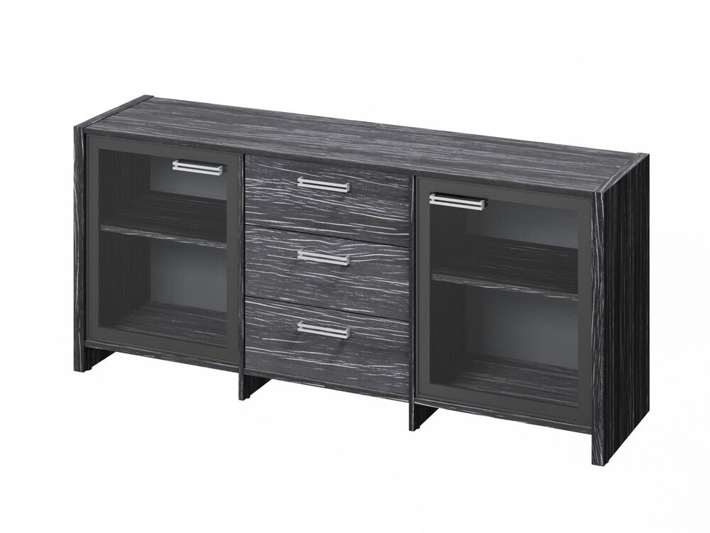 Тумба трехсекционная с 2 дверьми в алюминиевом профиле (Фурнитура INOX)