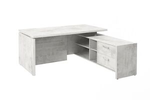 Стол руководителя с опорной тумбой (правый) (Фурнитура INOX)