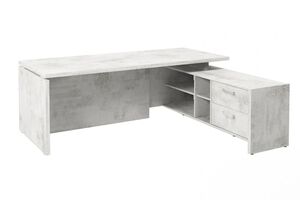 Стол руководителя с опорной тумбой (правый) (Фурнитура INOX)