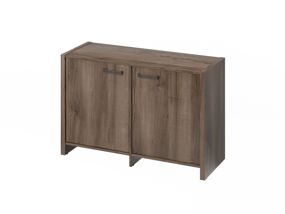 Тумба трехсекционная с 2 дверьми в алюминиевом профиле (Фурнитура черная)