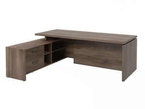 Стол руководителя с опорной тумбой (левый) (Фурнитура черная)