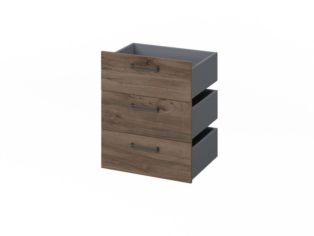 Комплект из 3 ящиков, фасады ЛДСП (Фурнитура черная)