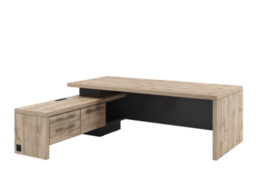 Стол руководителя с опорной тумбой (левый)