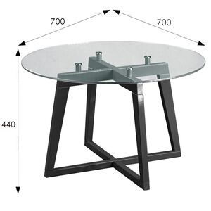 Стол журнальный стекло прозрачное (круг)