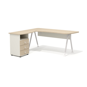 Составной эргономичный стол на металлокаркасе левый