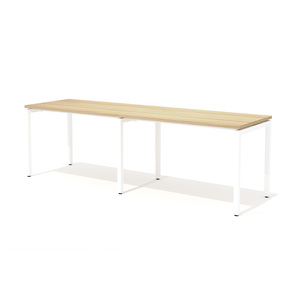 Двойной стол прямой на металлокаркасе