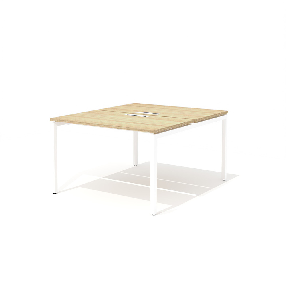 Сдвоенный стол прямой с люком на металлокаркасе