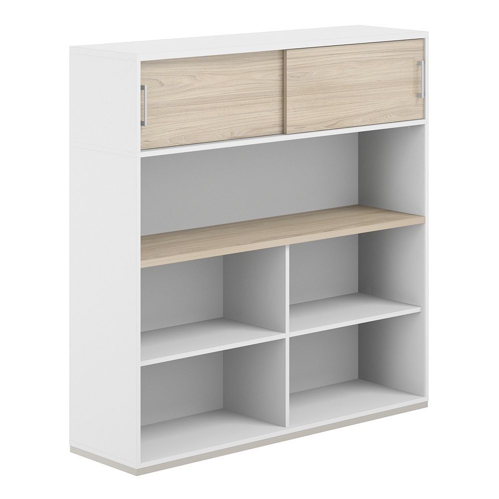 Стеллаж-комбо 1-стор. 1438 с антресолью, с экраном ЛДСП