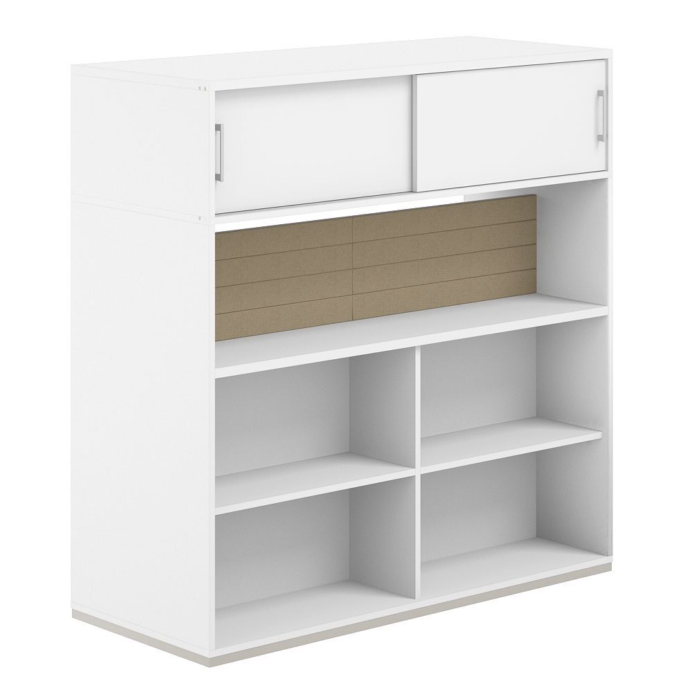 Стеллаж-комбо 2-стор. 1638 с антресолью, с экраном тканевым низким