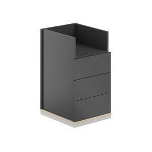 Тумба приставная 3 ящ. метаб.+ниша, без топа