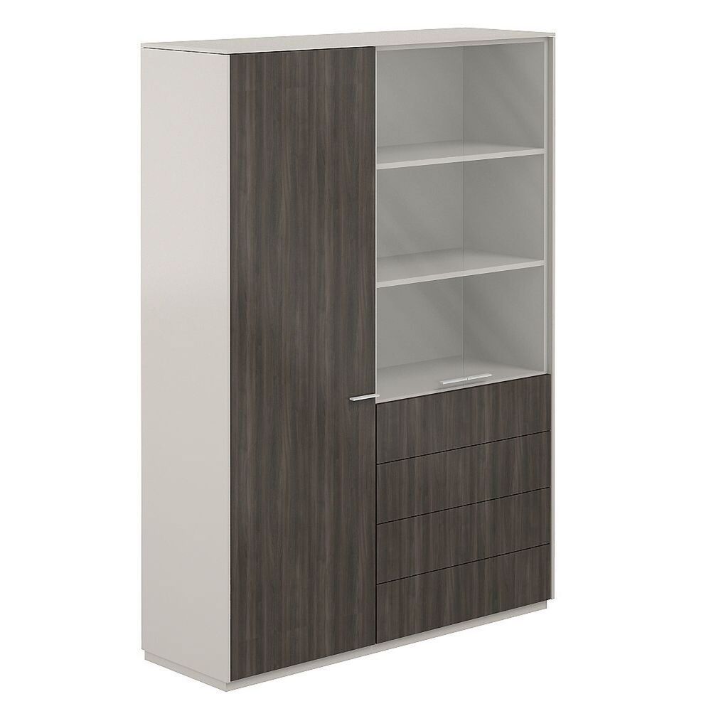 Шкаф высокий + Шкаф высокий со стеклом матовым, 4 ящ.