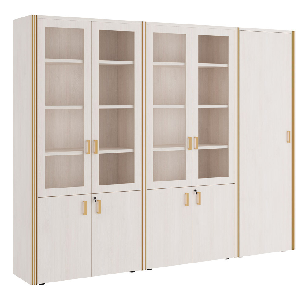 Шкаф для бумаг с гардеробом 5 створок