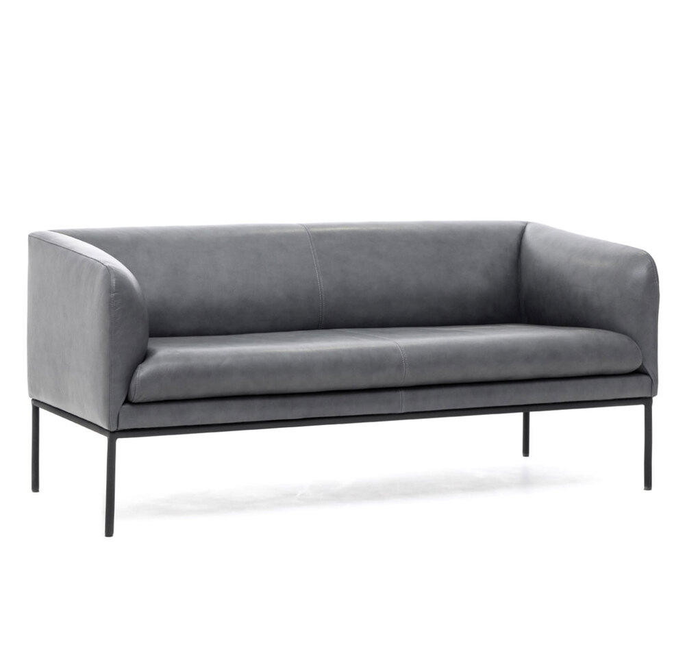 LIRO 2м диван кожа серая