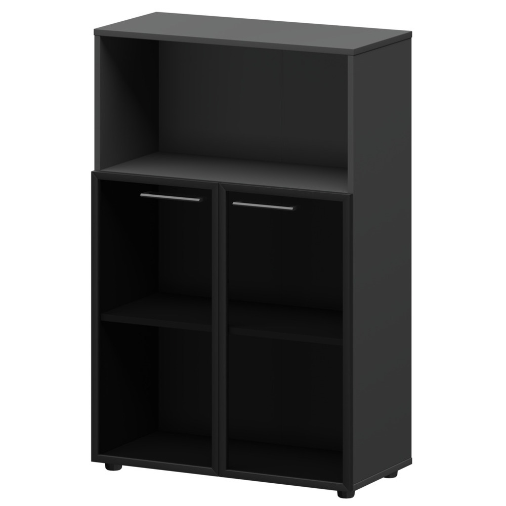 Шкаф средний с нишей со стеклом в алюминиевой рамке