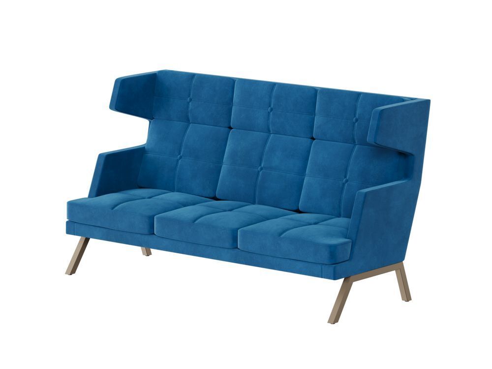 Диван трёхместный высокий с декором из пуговиц