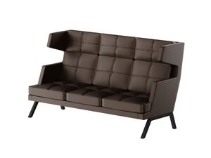 Диван трёхместный высокий с декором из пуговиц