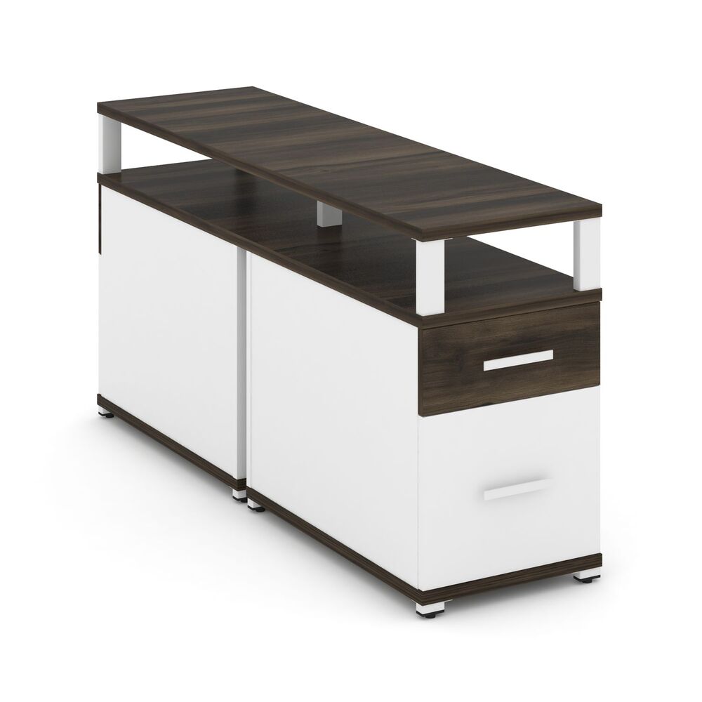 Тумба двухсторонняя приставная 1 ящик + 1 распашной фасад с надставкой