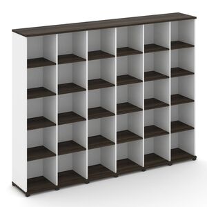 Стеллаж шесть узких секций, 5 ниш