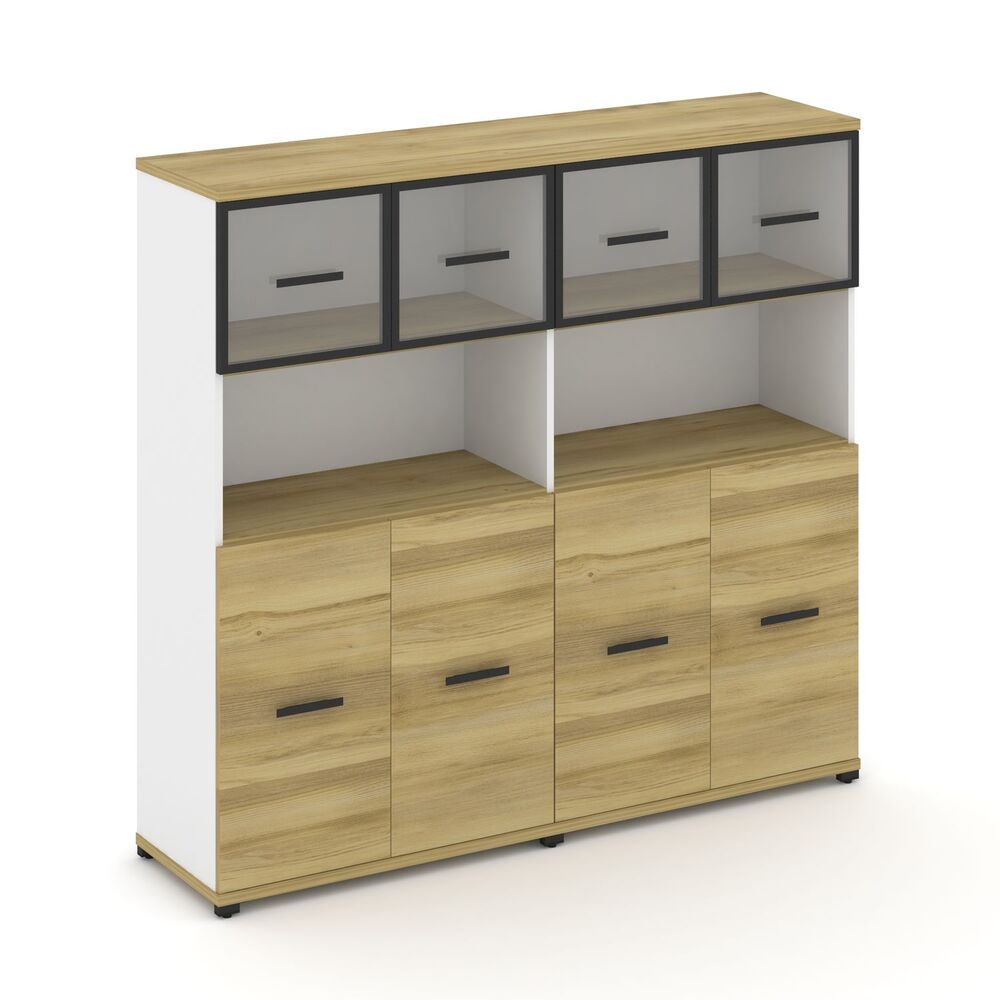 Шкаф две широкие секции, 4 ниши