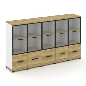 Шкаф пять узких секций, 3 ниши