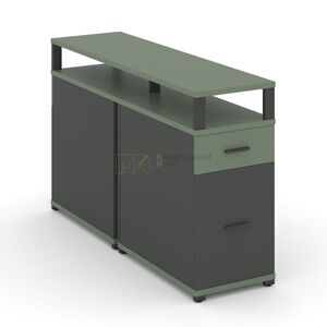 Тумба двухсторонняя опорная/приставная 1 ящик + 1 распашной фасад с надставкой