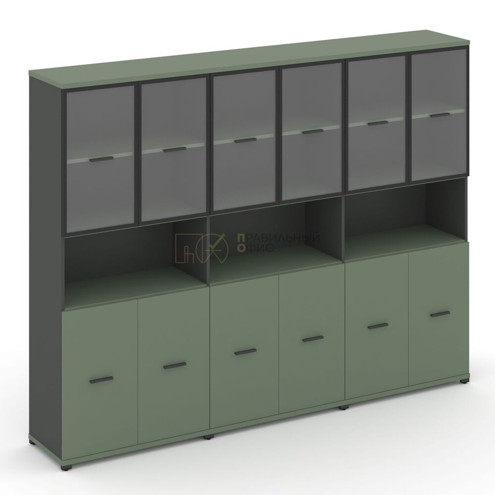 Шкаф три широкие секции, 5 ниш