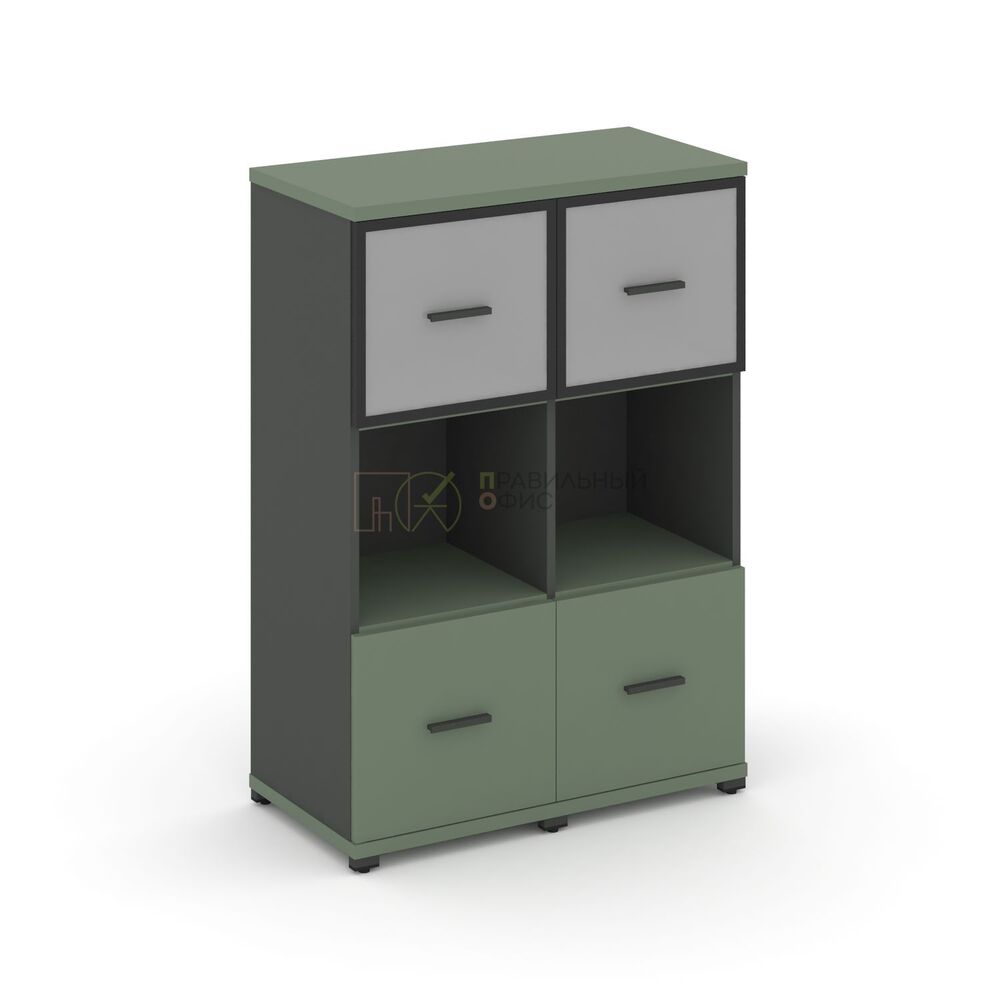 Шкаф две узкие секции, 3 ниши