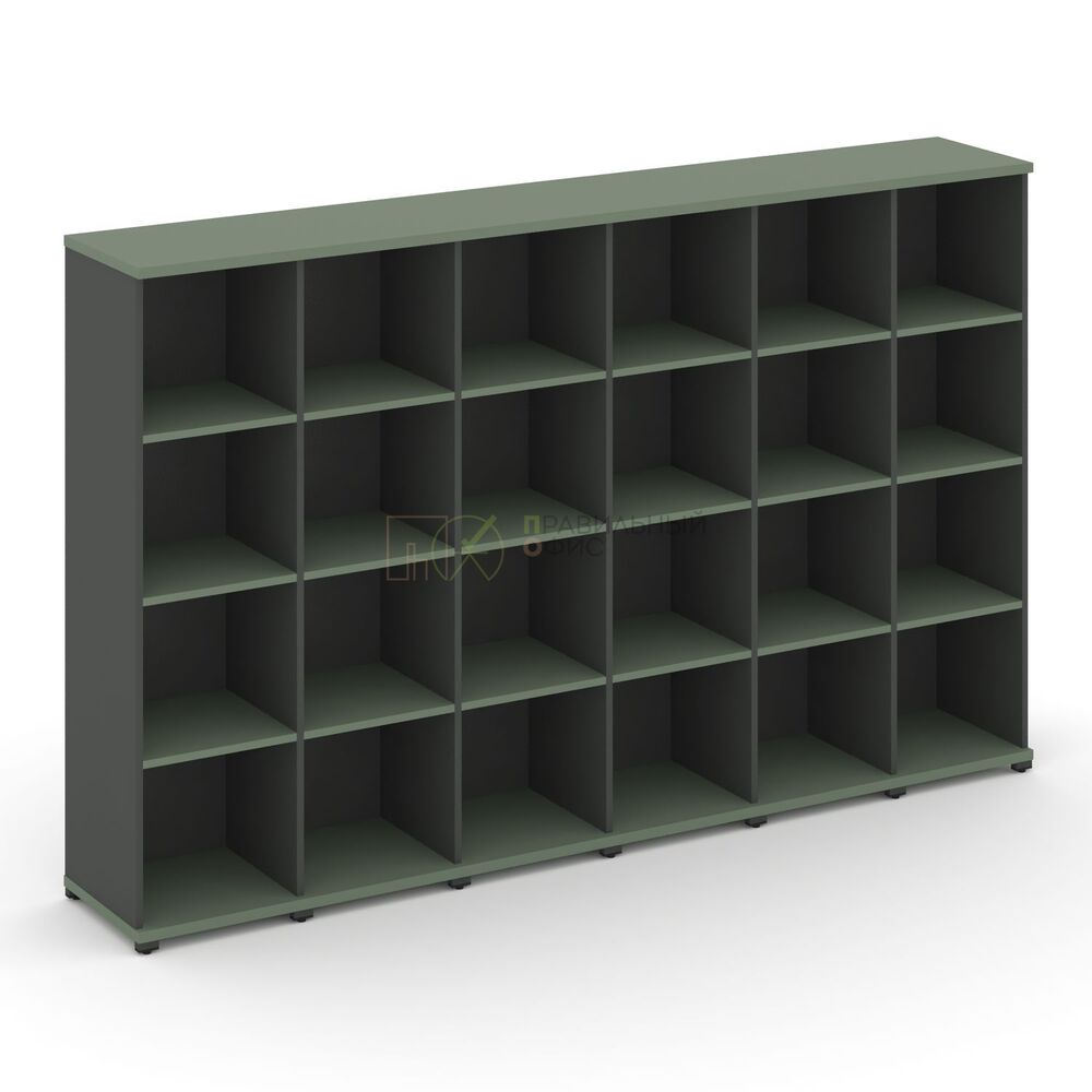 Стеллаж шесть узких секций, 4 ниши