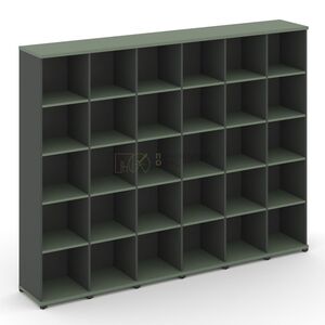 Стеллаж шесть узких секций, 5 ниш