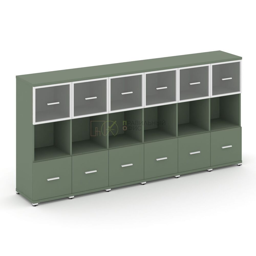 Шкаф шесть узких секций, 3 ниши