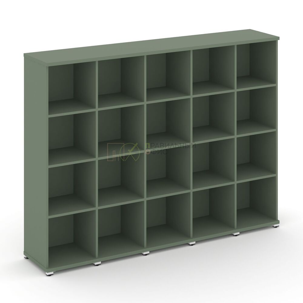 Стеллаж пять узких секций, 4 ниши