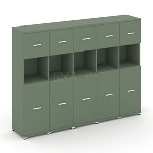 Шкаф пять узких секций, 4 ниши