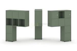 Надставка высокая + (Задняя стенка 8 шт) + (Блок 1 ящик - 2 шт) + (Распашной фасад - 2 шт)