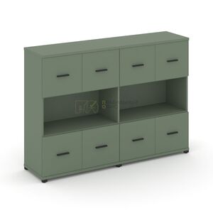 Шкаф две широкие секции, 3 ниши