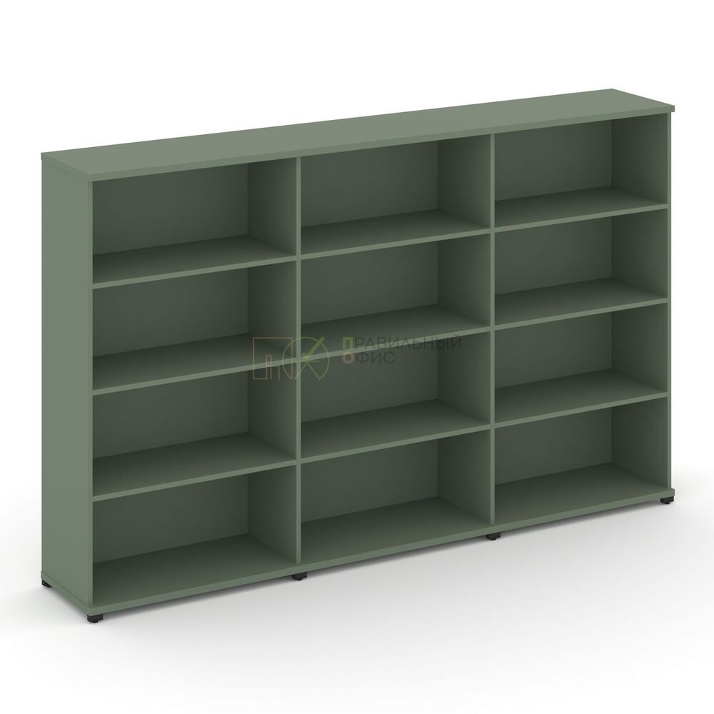 Стеллаж три широкие секции, 4 ниши